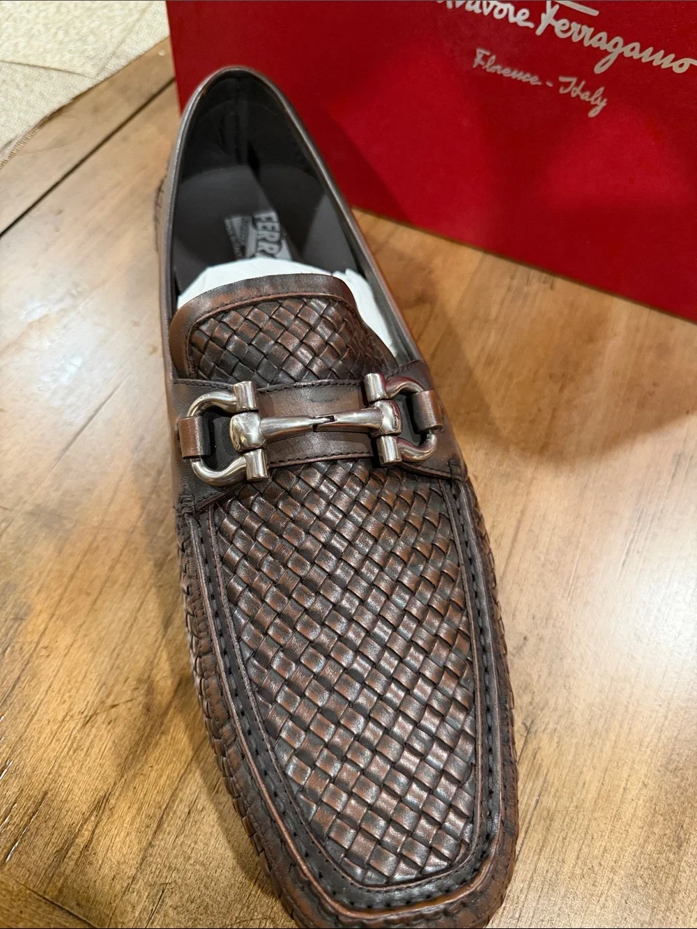 Salvatore Ferragamo woven leather